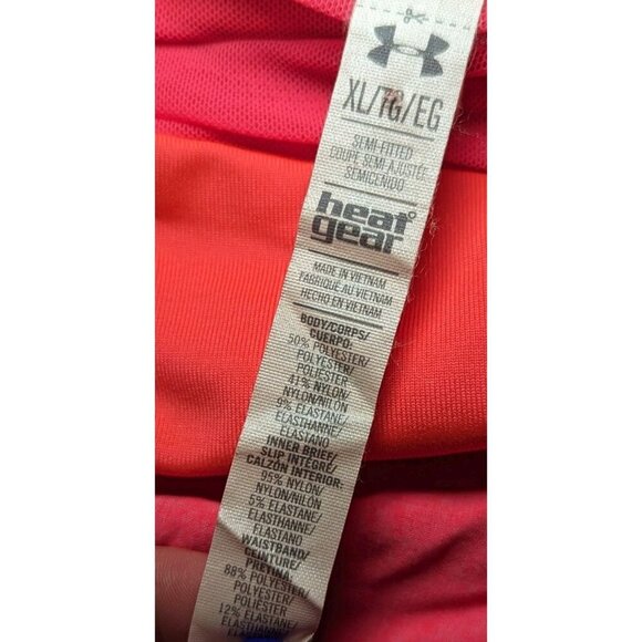 Pink Women's Under Armour Running Athletic Shorts Size XL Heat Gear With Liner - Picture 12 of 15